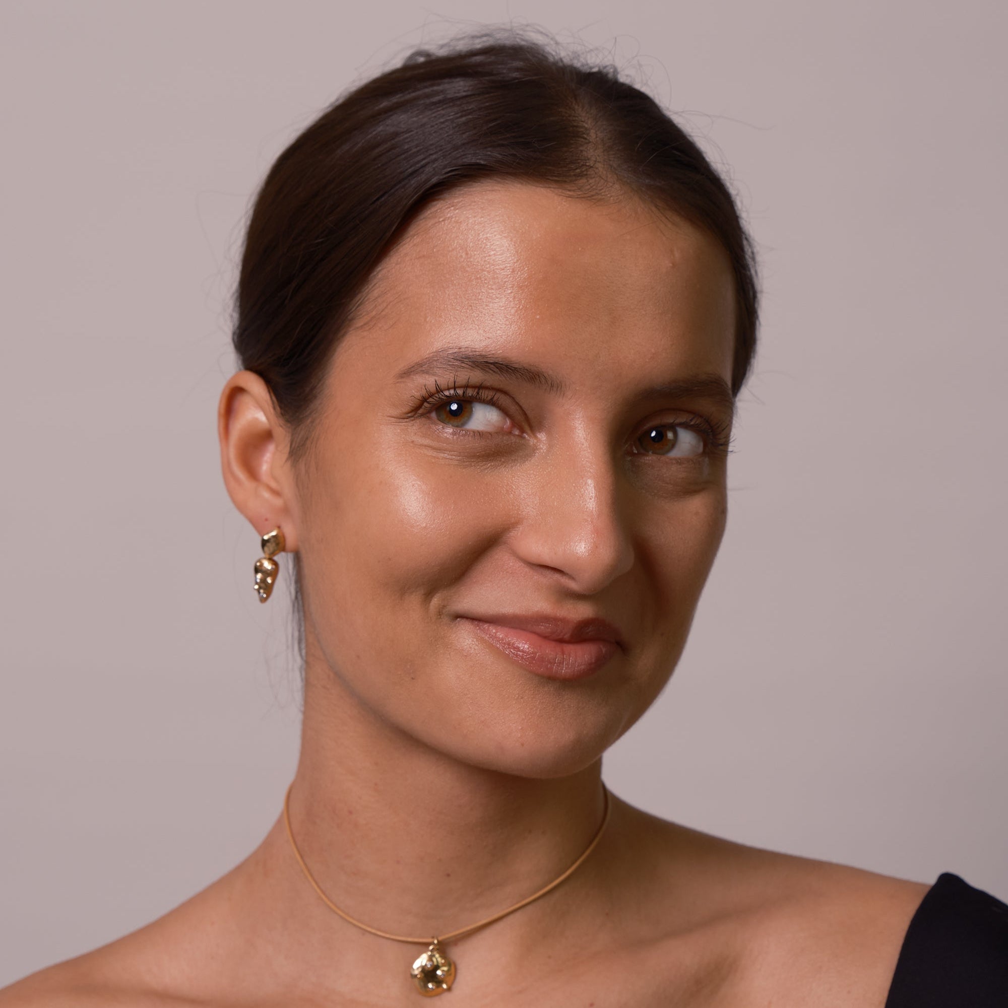 Stone Copenhagen Double Moon Earring Gold