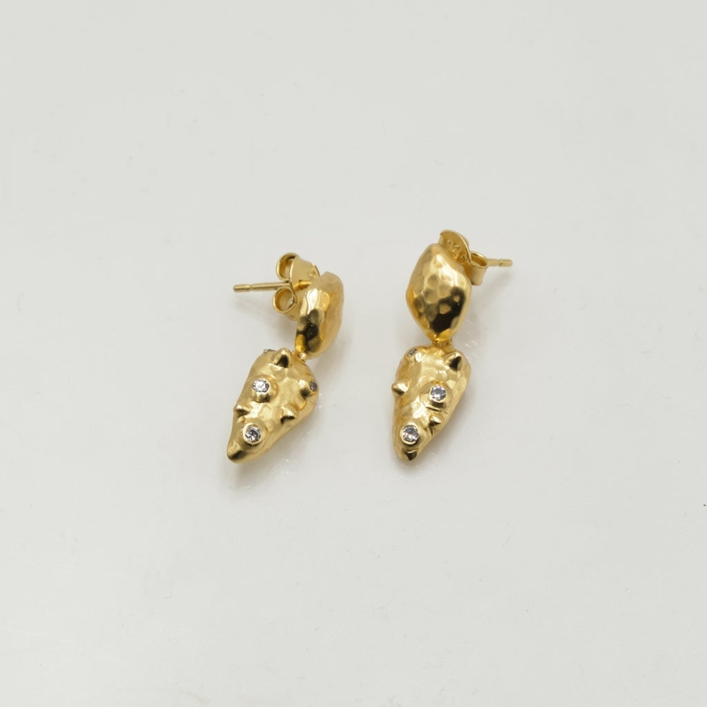 Stone Copenhagen Double Moon Earring Guld